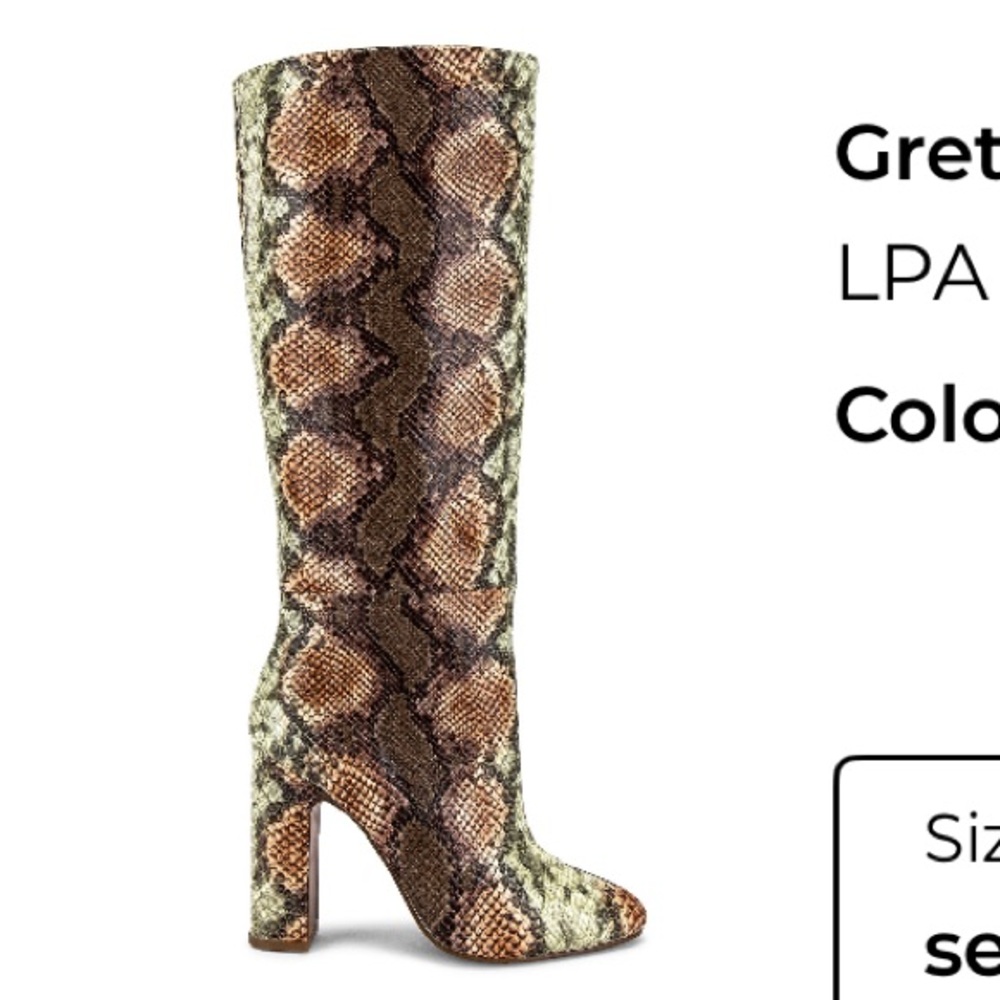 LPA Knee-High Greta Boots in Multi Snake Print